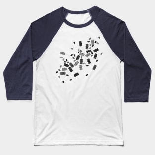 Black and White Gummy Bears Explosion Baseball T-Shirt